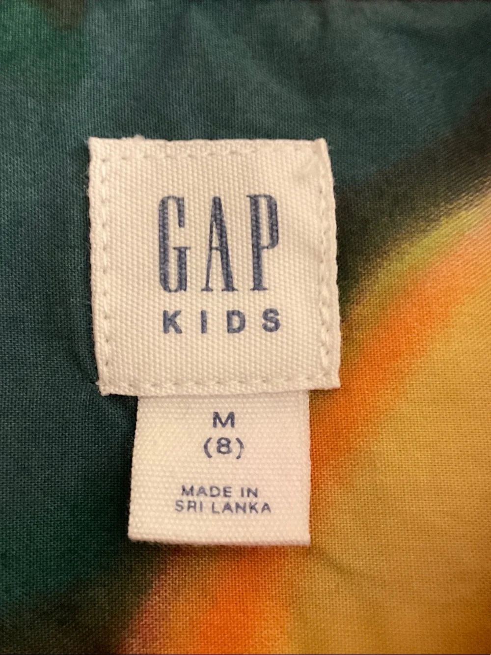 GAP Multicolor Abstract Print Button Down Shirt - Orange, Pink, Green, Blue